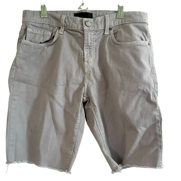 J BRAND Eli Short Shorts Reflect Gray Grey Cut-Off Raw Hem Men’s Sz 32 - Picture 1 of 6
